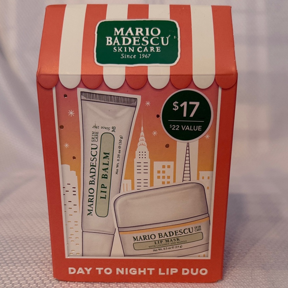 Mario Badescu Day to Night Lip Duo Set Coconut Lip Balm and Mango Lip Mask NEW‎